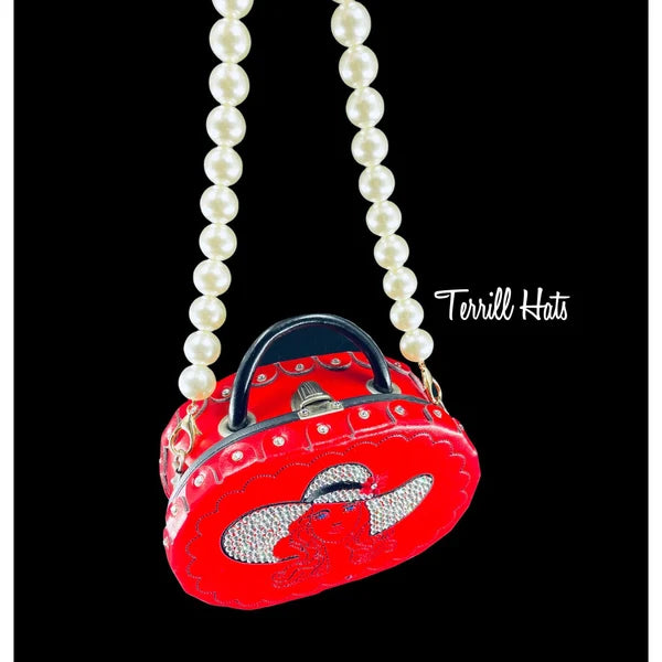 Vintage Red Swarovski Kentucky Derby Handbag