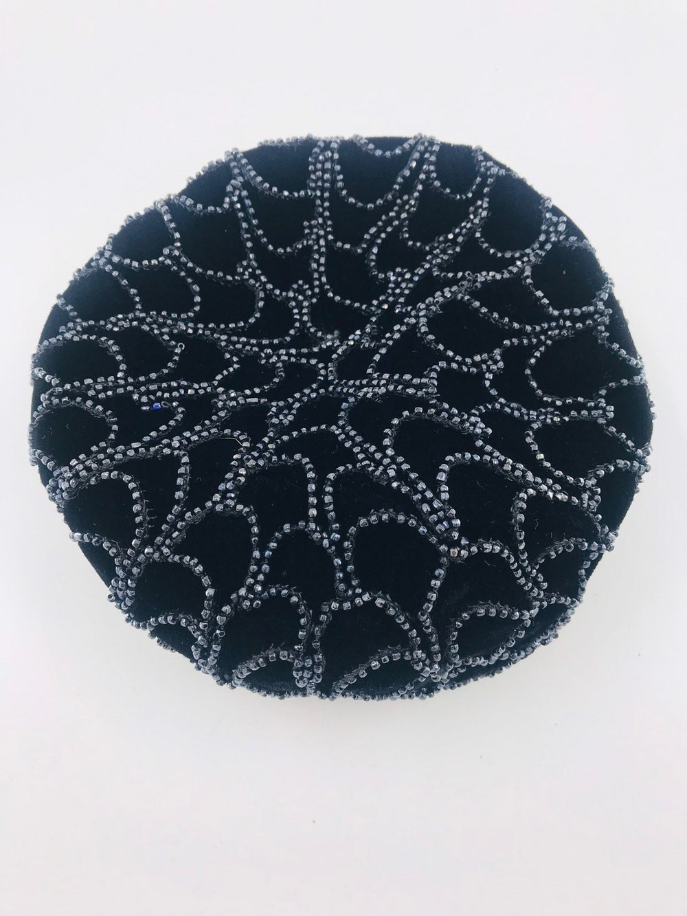 Vintage Black Beaded Mini Hat Fascinator