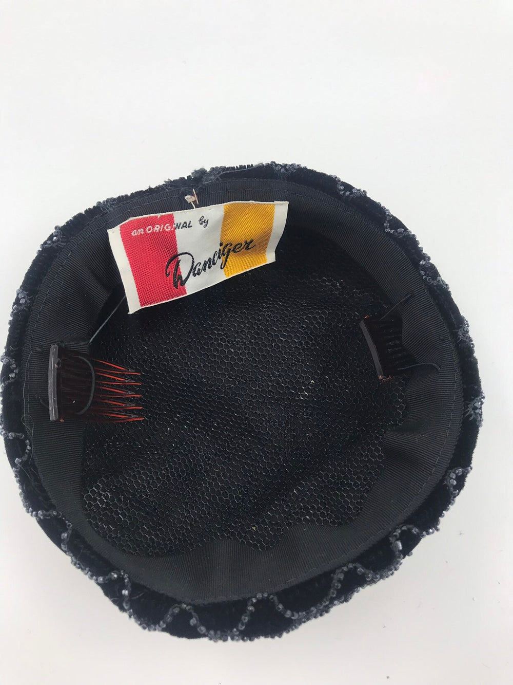 Vintage Black Beaded Mini Hat Fascinator
