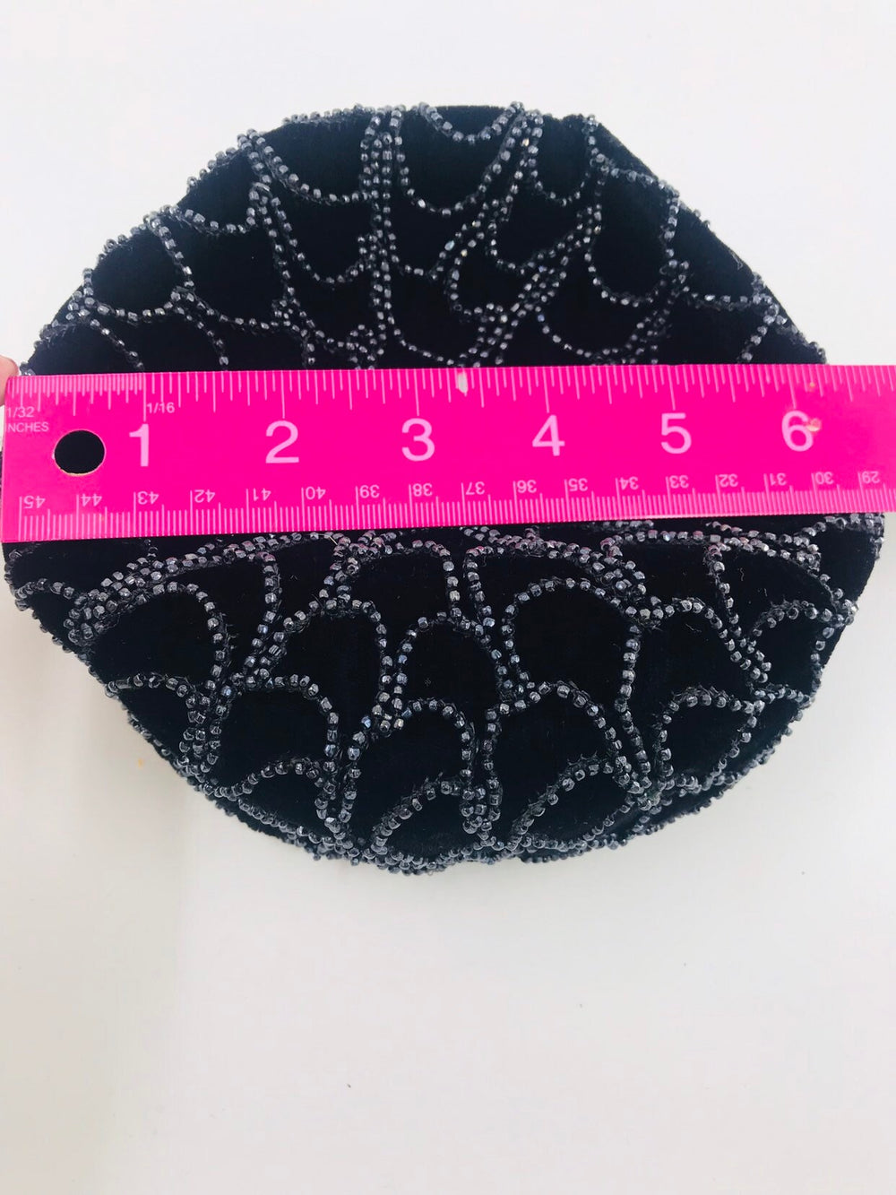 Vintage Black Beaded Mini Hat Fascinator