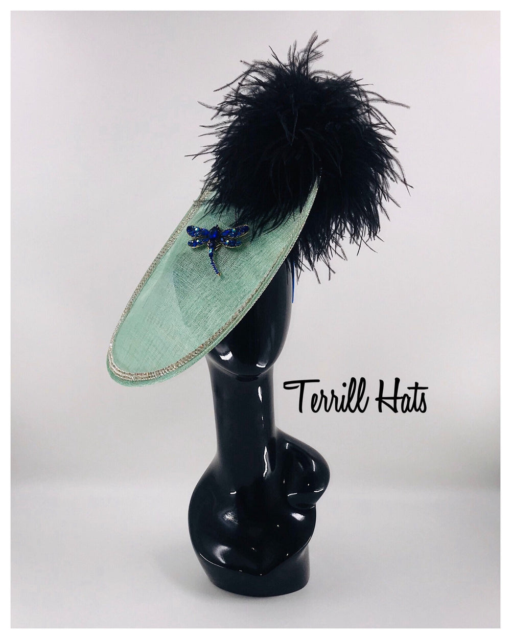 Mint Green & Blue Dragon Fly Kentucky Derby Fascinator
