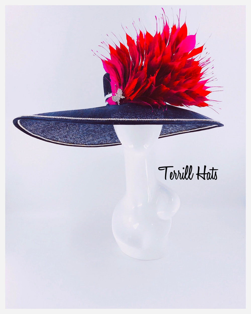 Huge Kentucky Derby Hat With Black, Red & Pink