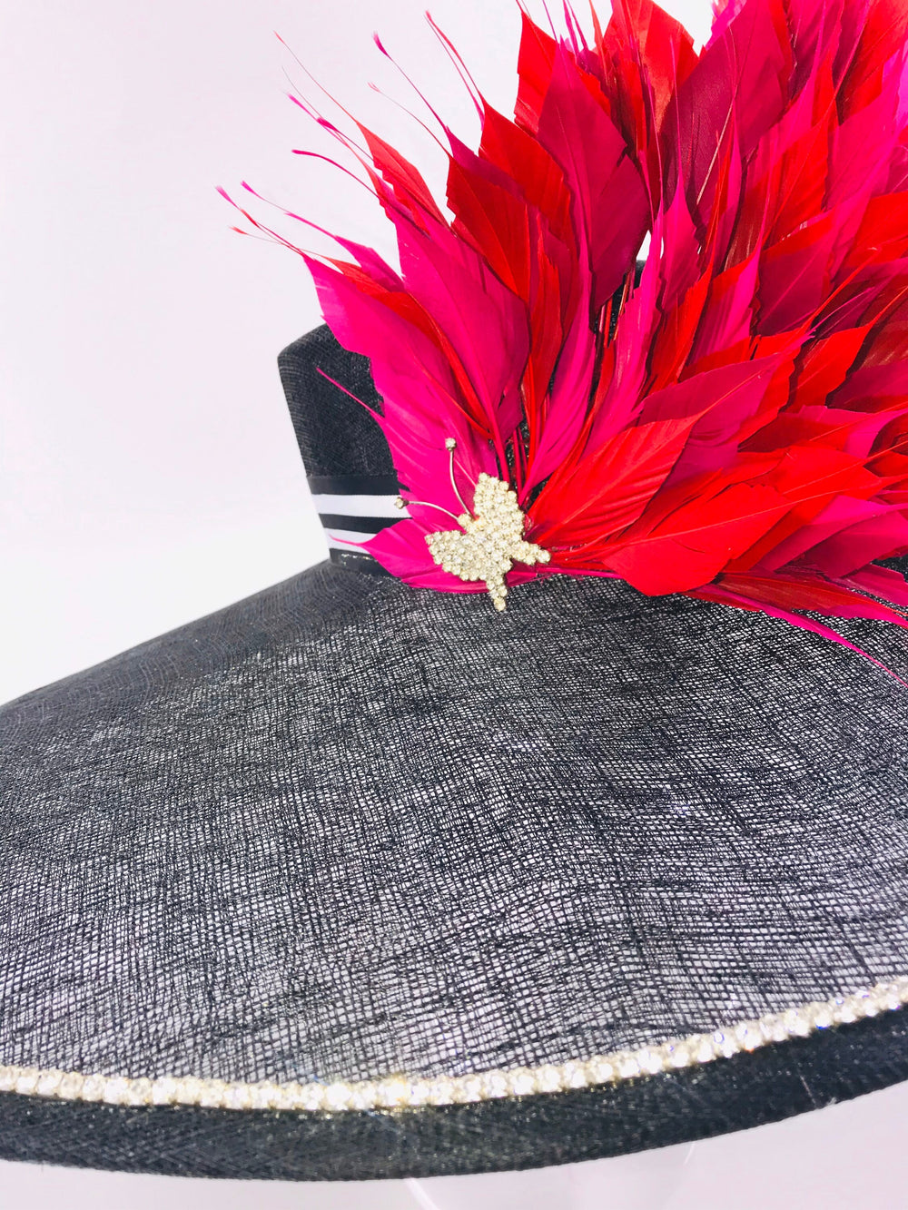 Huge Kentucky Derby Hat With Black, Red & Pink