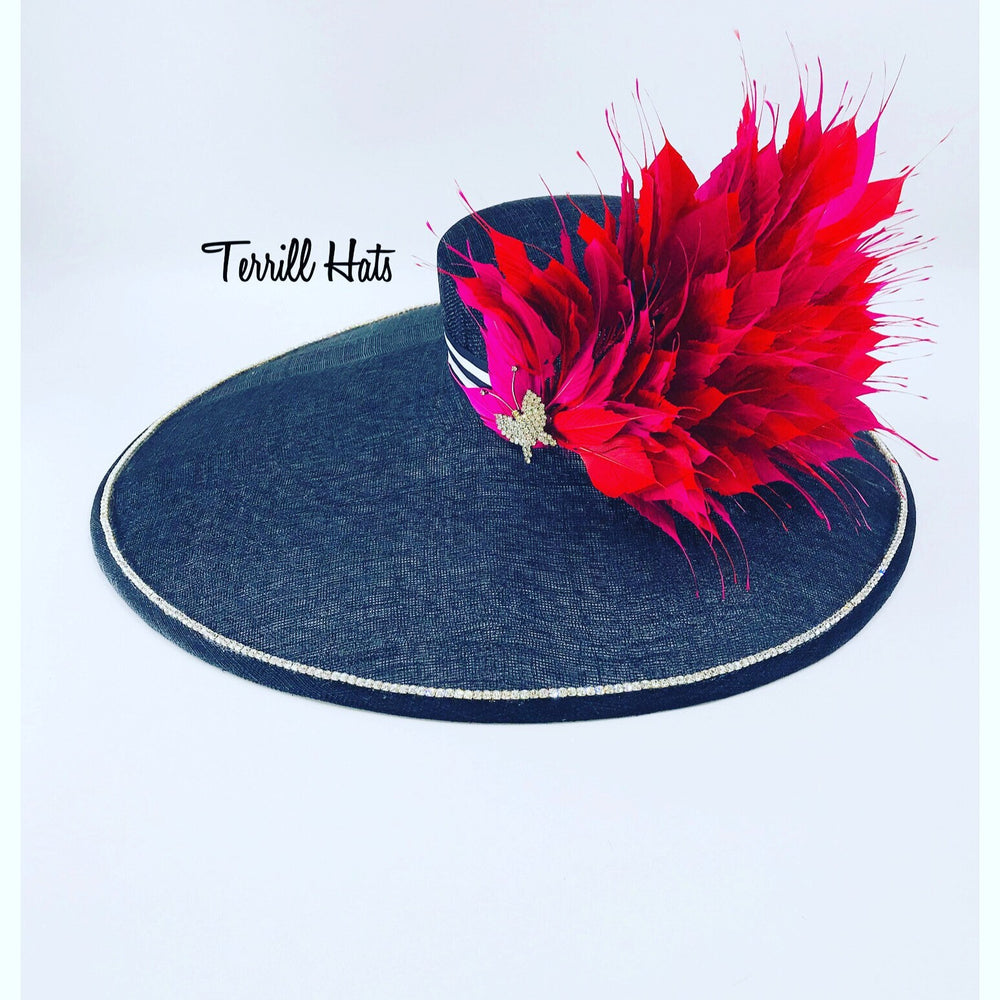 Huge Kentucky Derby Hat With Black, Red & Pink