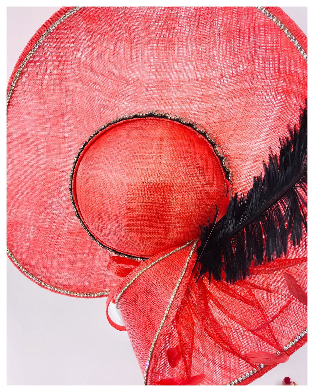 Coral and Black Kentucky Derby Fascinator