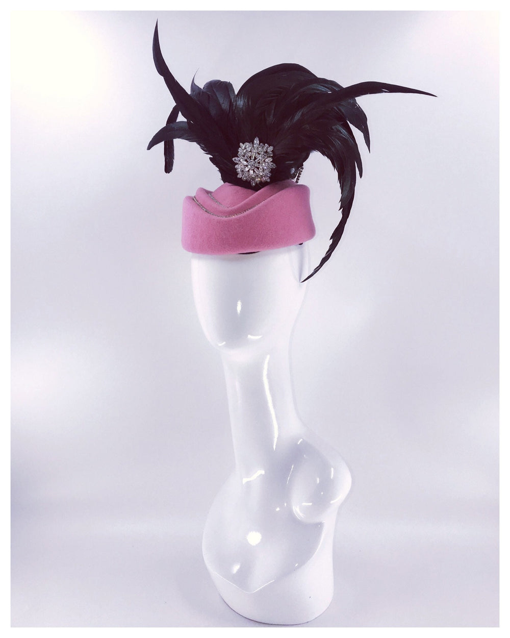 Pink Kentucky Derby Fascinator With Vintage Brooch