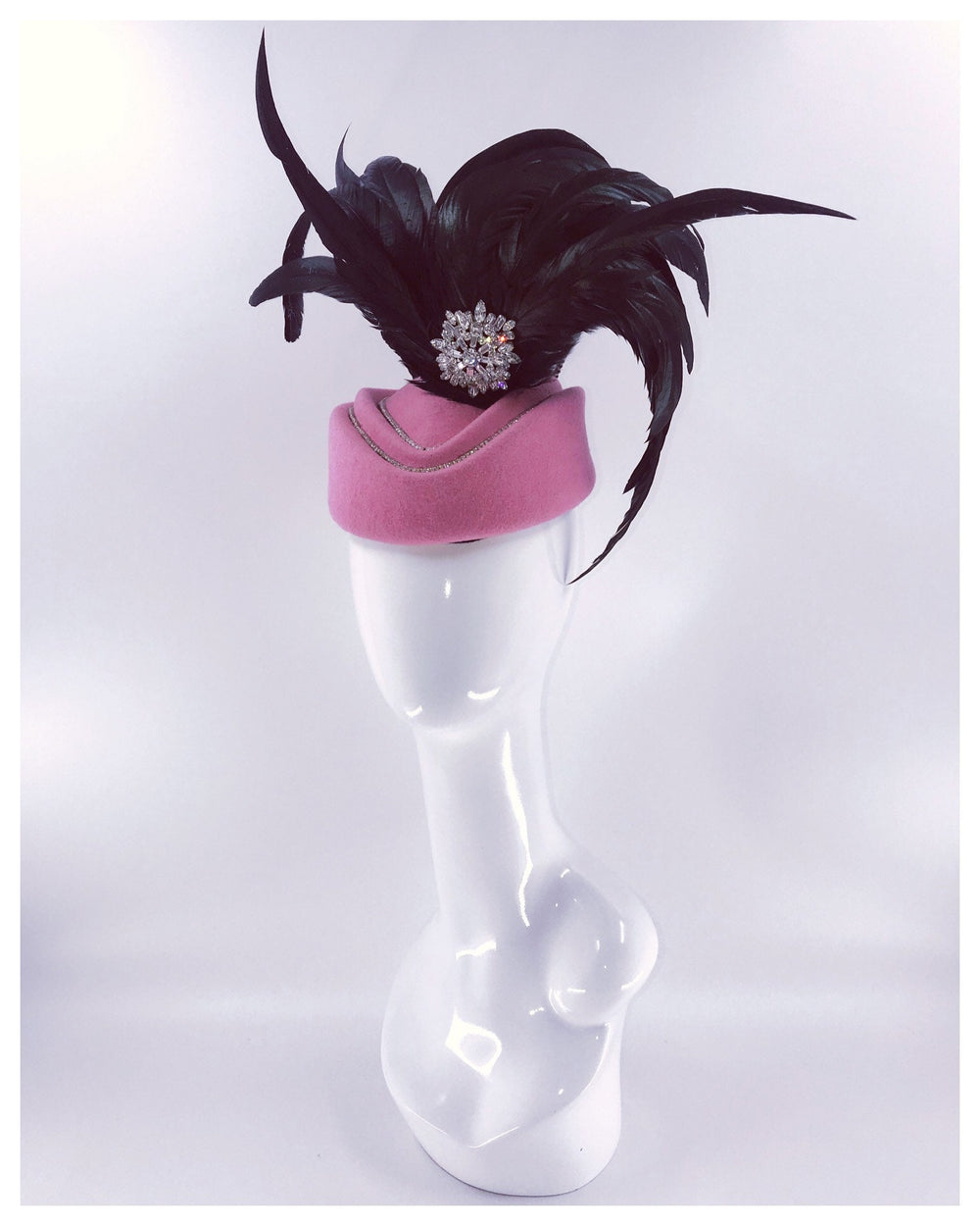 Pink Kentucky Derby Fascinator With Vintage Brooch