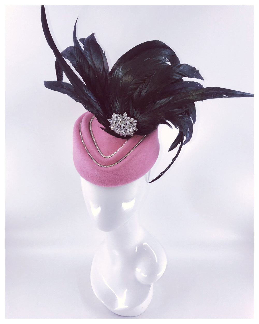 Pink Kentucky Derby Fascinator With Vintage Brooch