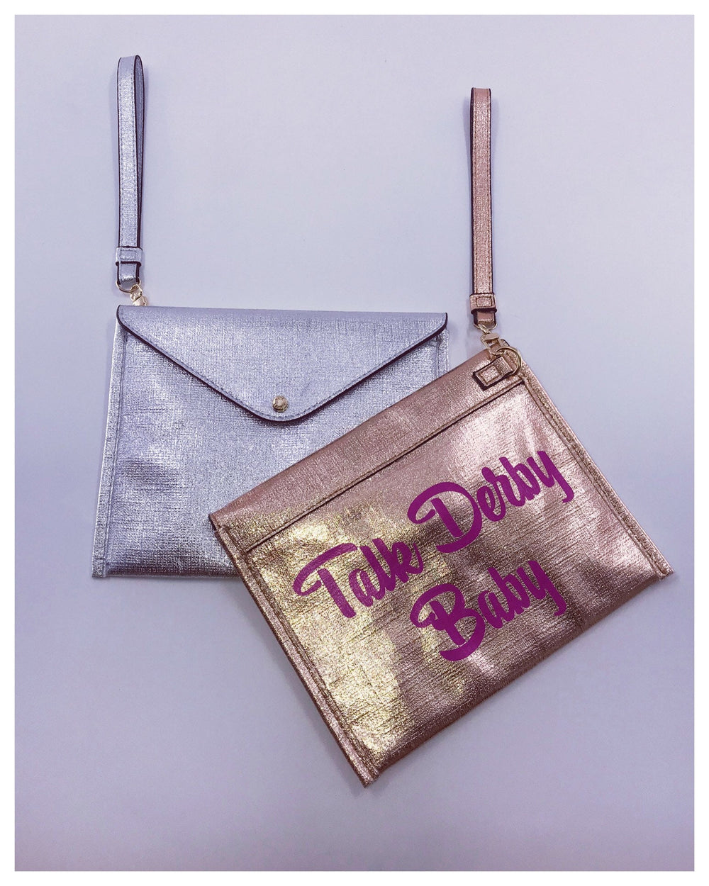 Metallic Derby Wristlet: "Talk Derby Baby" Clutch