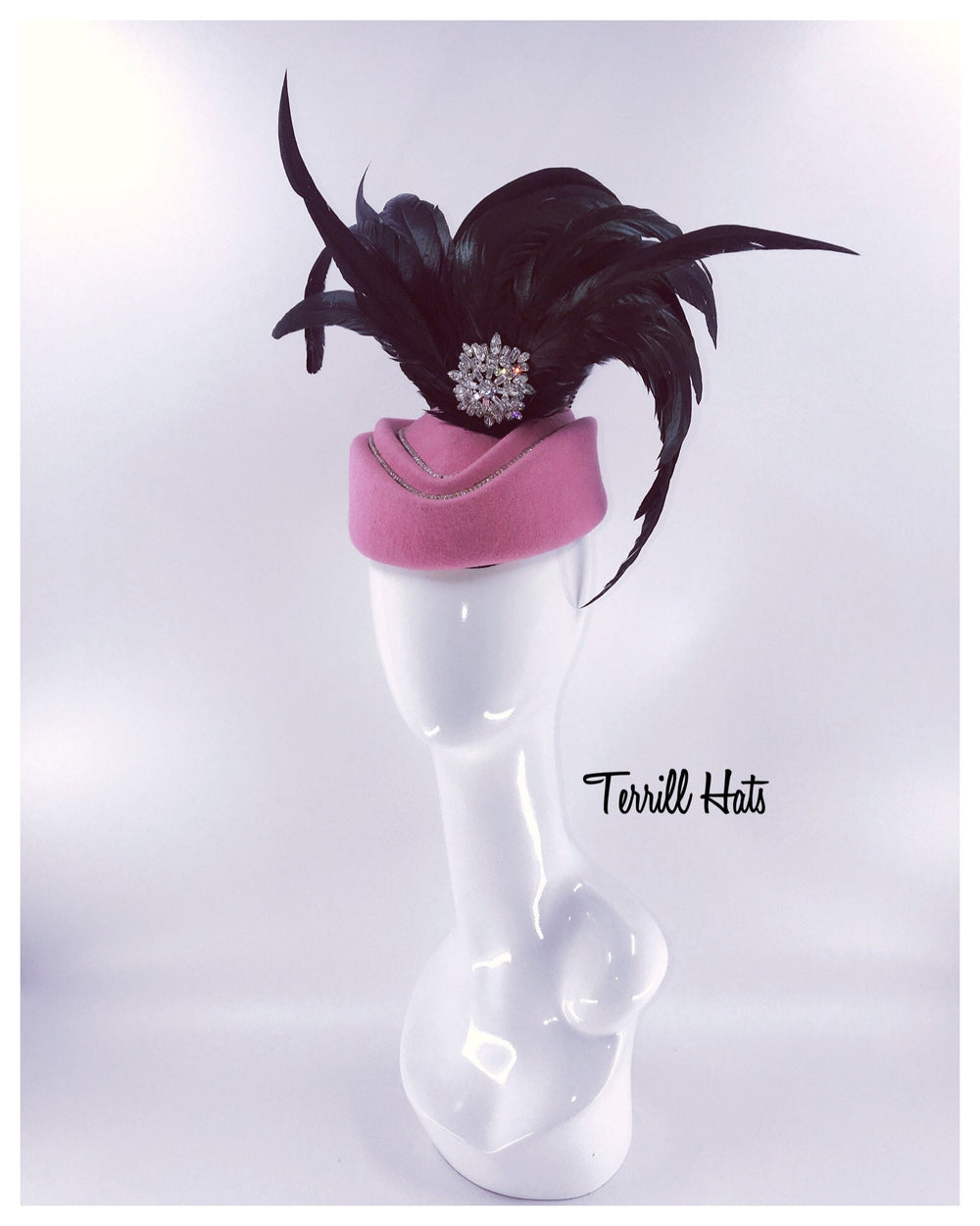 Pink Kentucky Derby Fascinator With Vintage Brooch