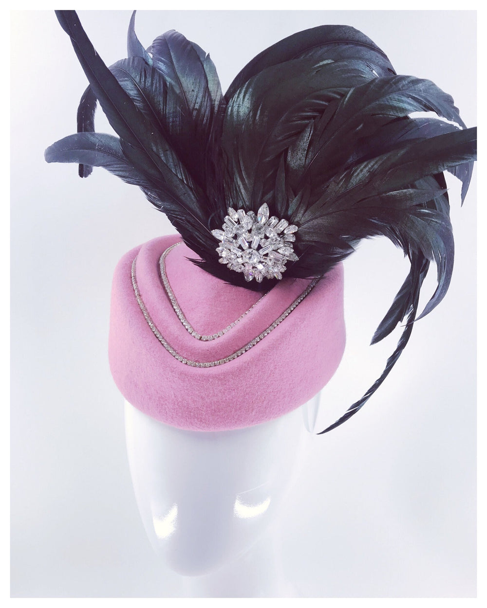 Pink Kentucky Derby Fascinator With Vintage Brooch