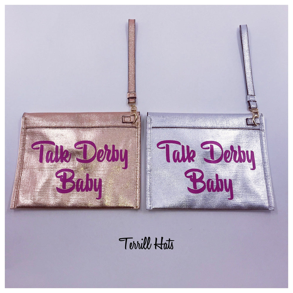 Metallic Derby Wristlet: "Talk Derby Baby" Clutch