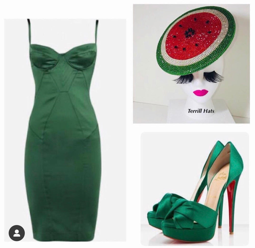 Watermelon Swarovski Fascinator Hat