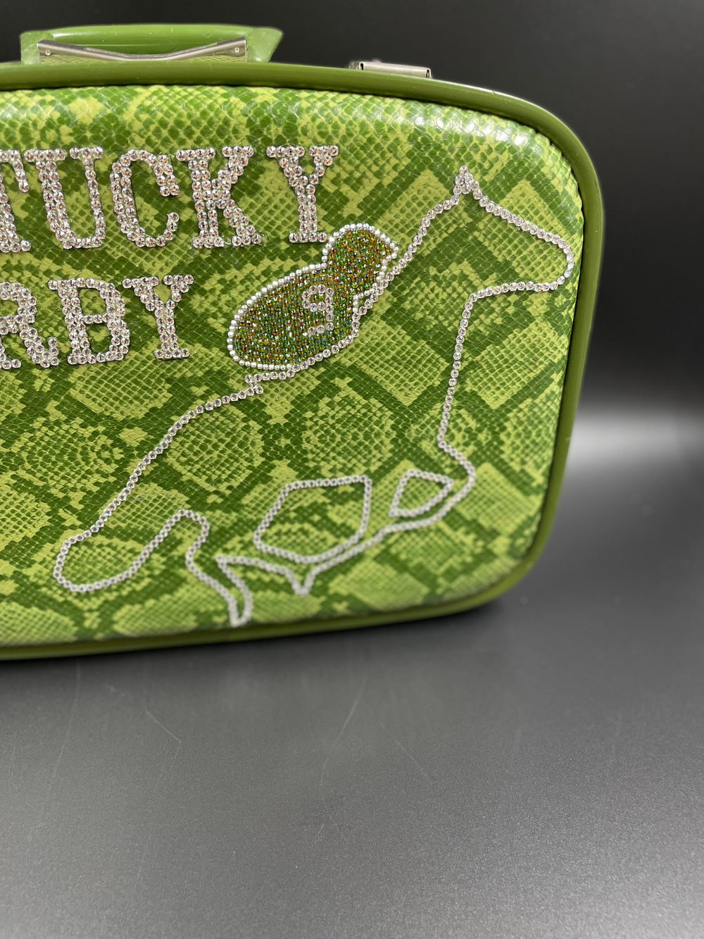 Vintage Luggage With Swarovski Kentucky Derby Logo With Horse & Jockey Crystals