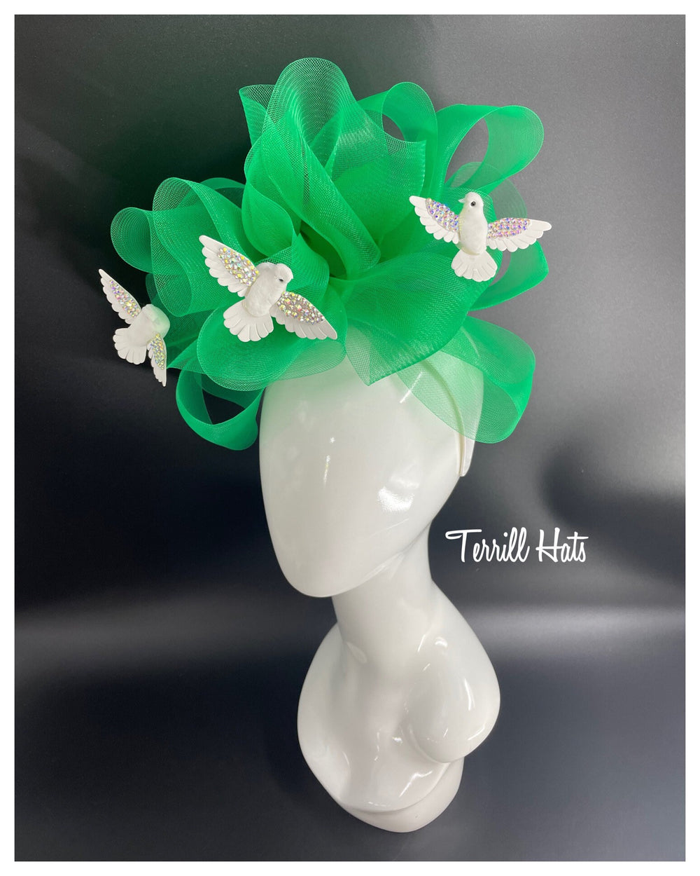 Green Crystal Fascinator