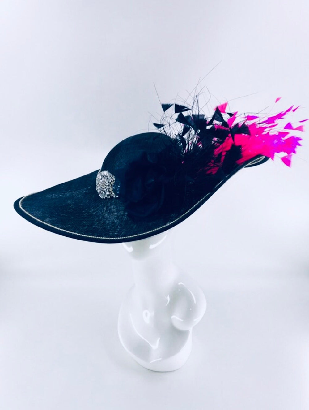 Navy Blue Crystal Fascinator.
