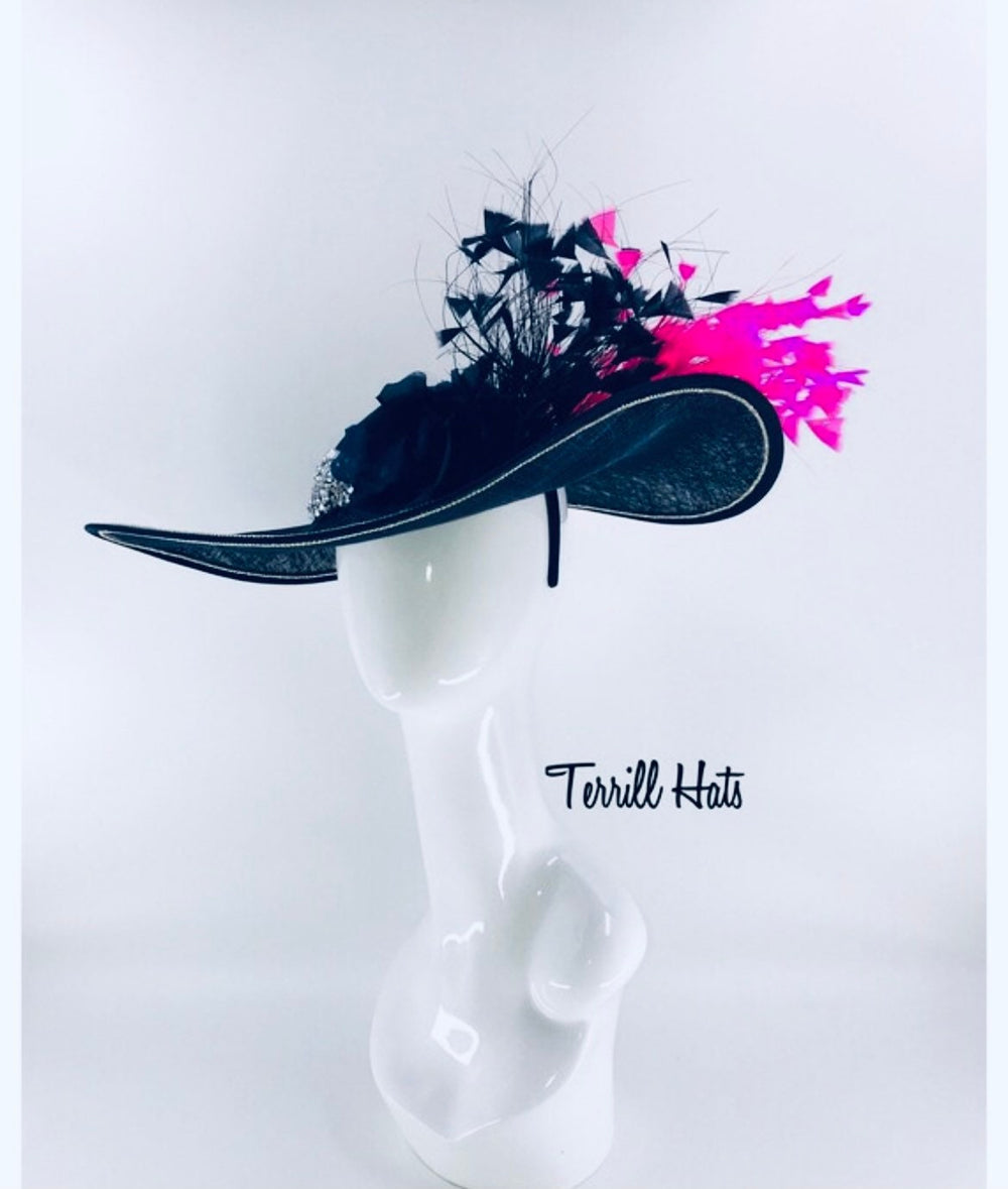 Navy Blue Crystal Fascinator.