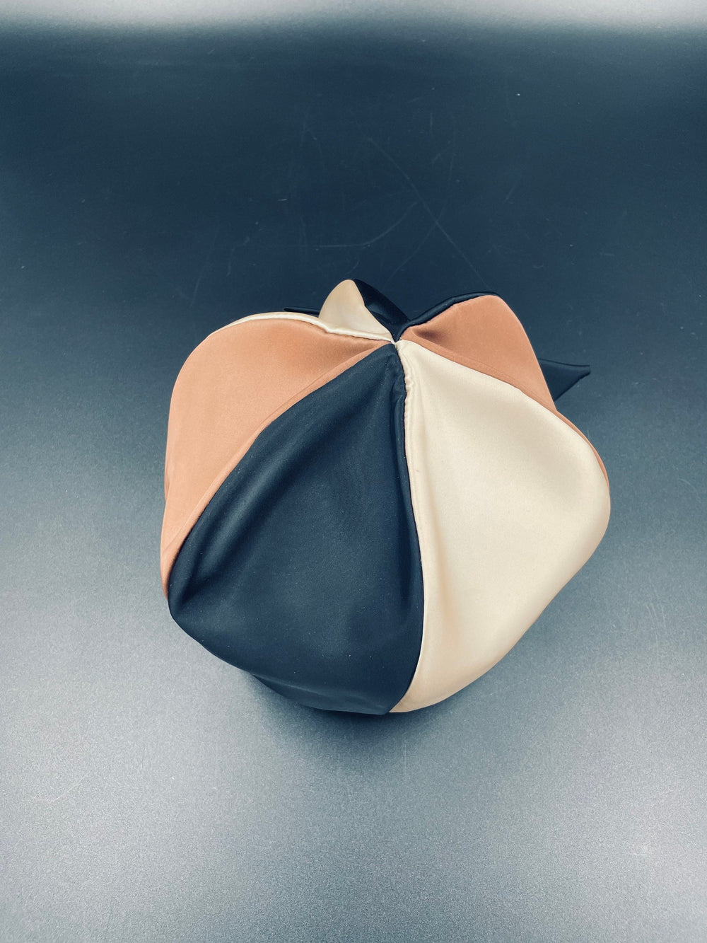 Vintage Silk Hat: Brown, Creme & Black Bow, 1950s USA