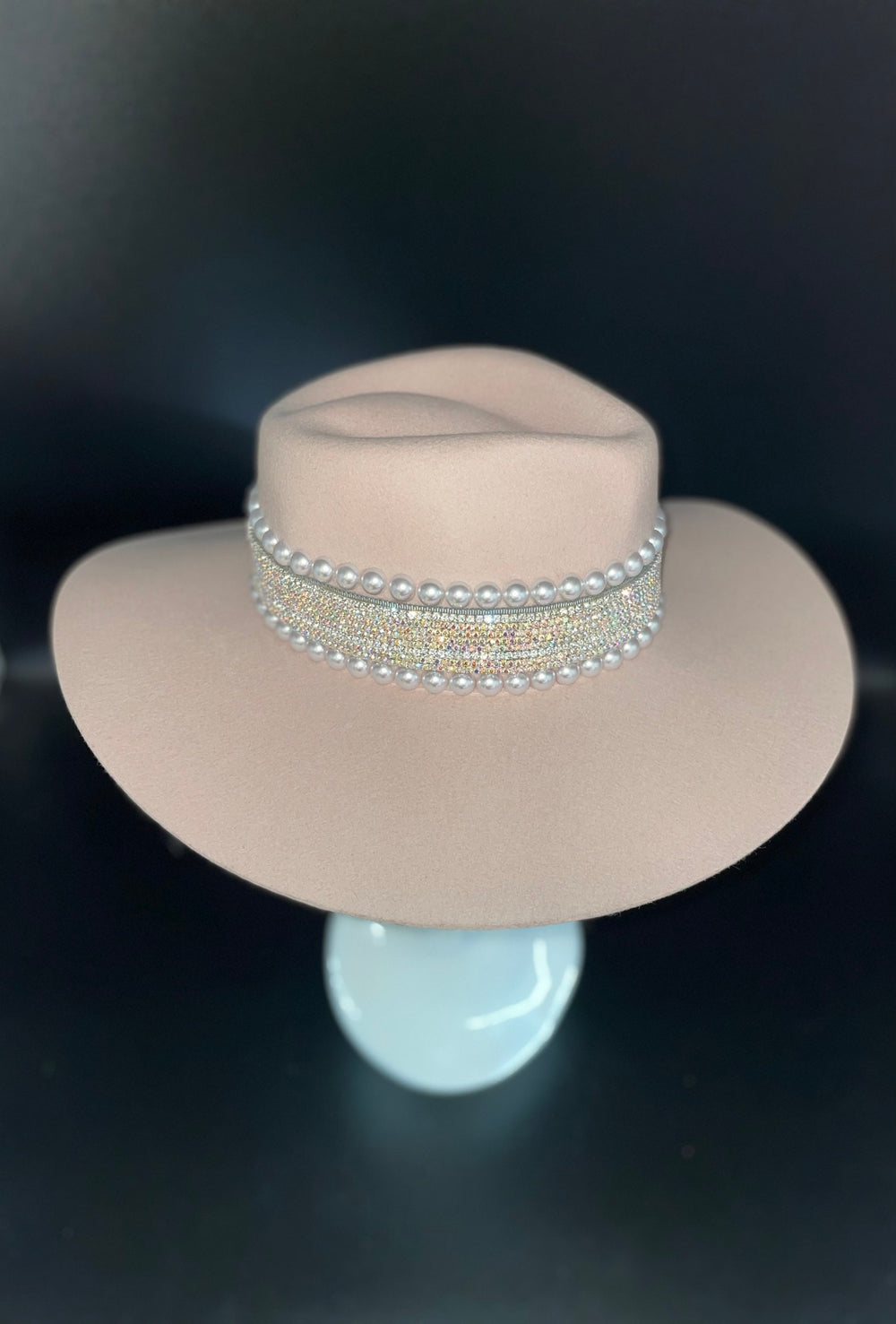 Light Pink Fedora big Slouchy Brim Hat