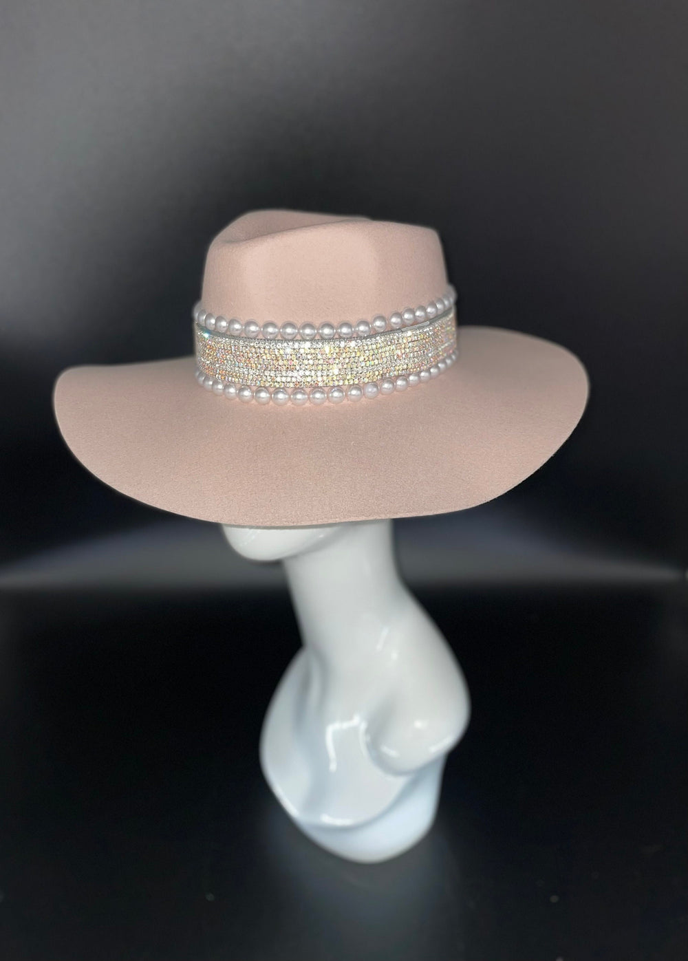 Light Pink Fedora big Slouchy Brim Hat