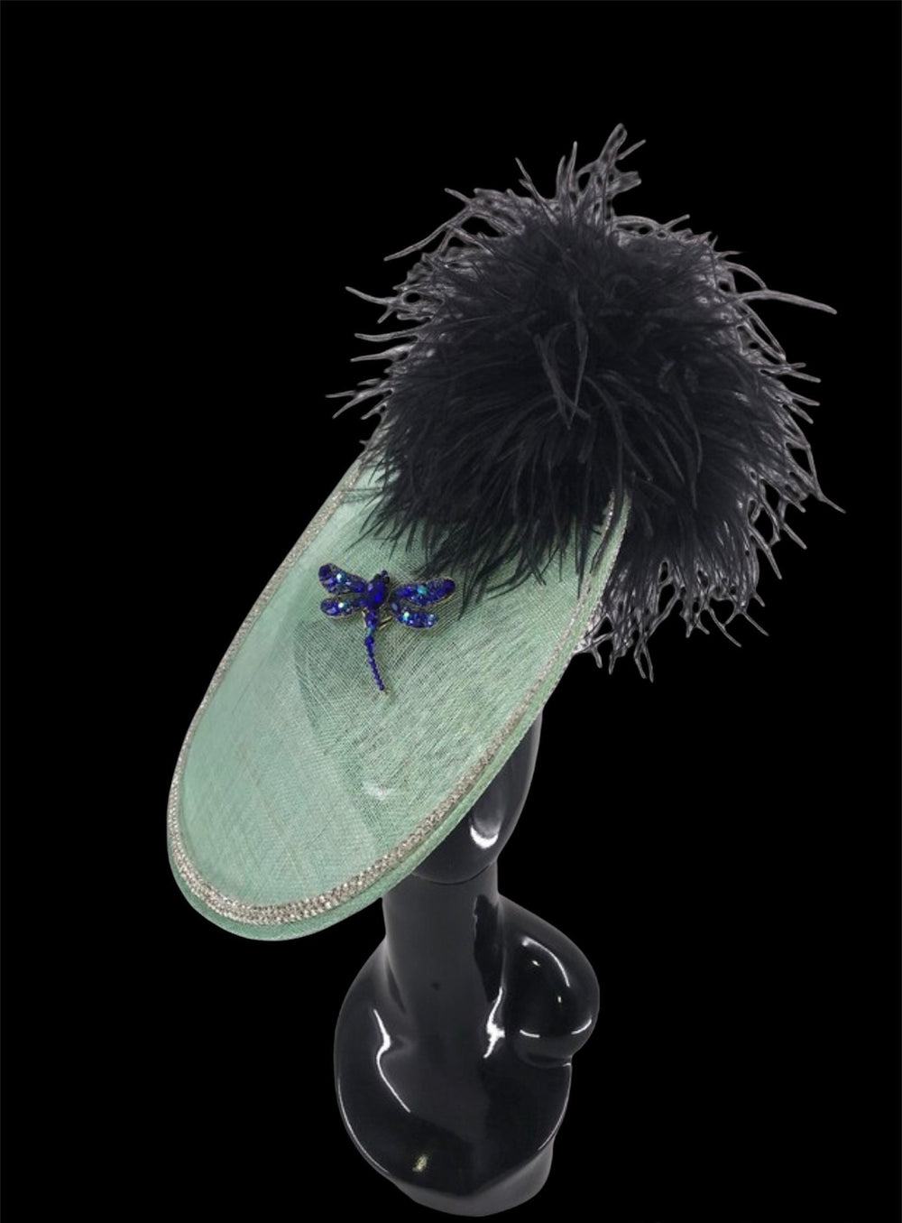 Mint Green & Blue Dragon Fly Kentucky Derby Fascinator