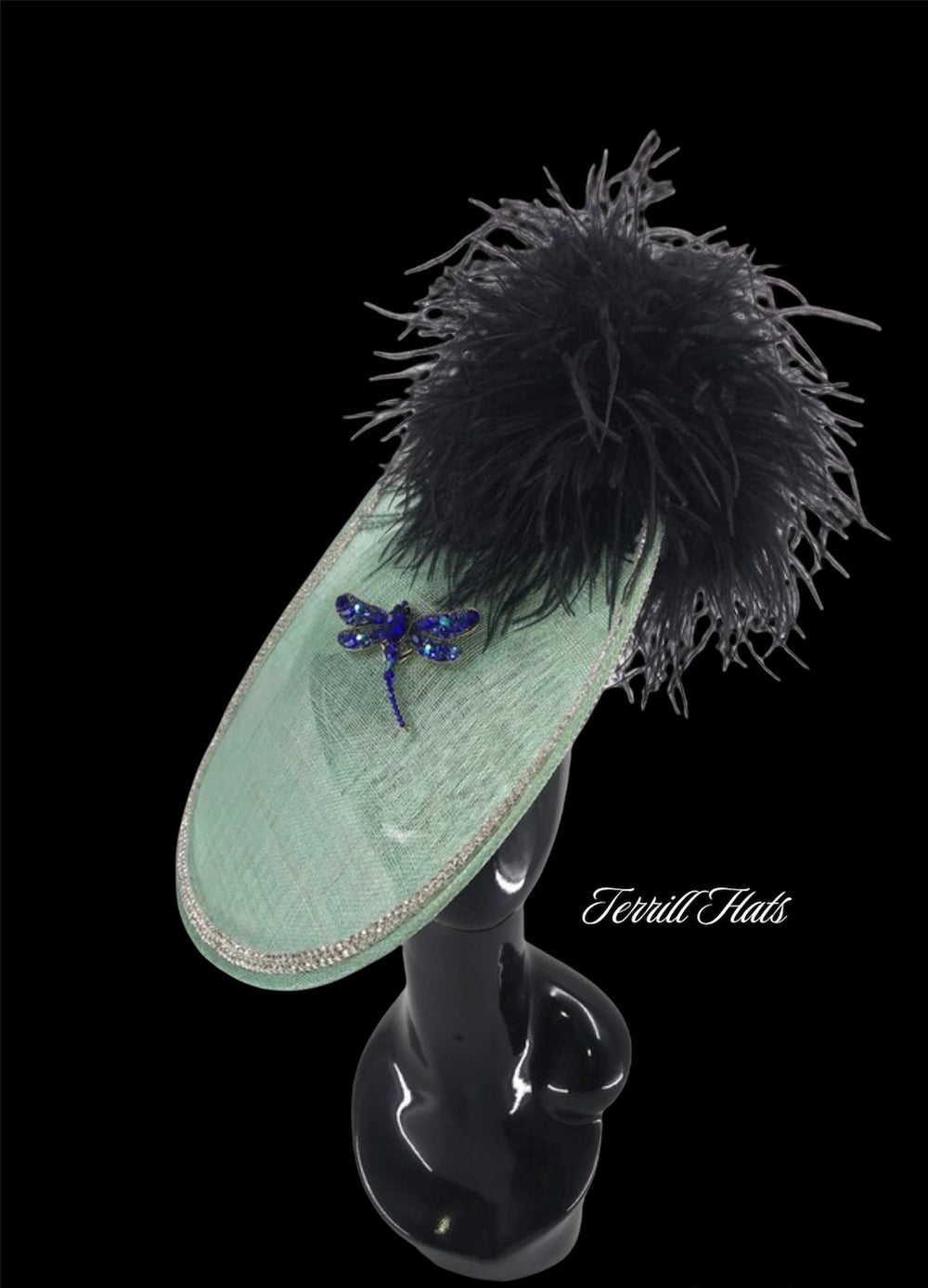Mint Green & Blue Dragon Fly Kentucky Derby Fascinator