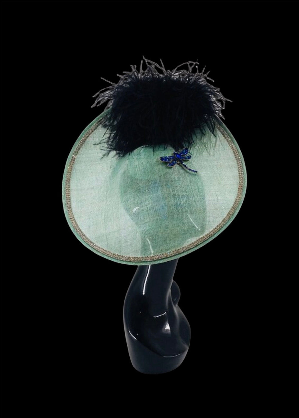 Mint Green & Blue Dragon Fly Kentucky Derby Fascinator