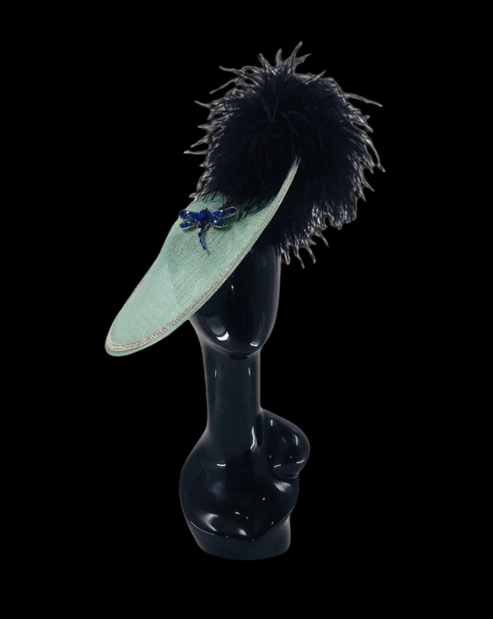 Mint Green & Blue Dragon Fly Kentucky Derby Fascinator