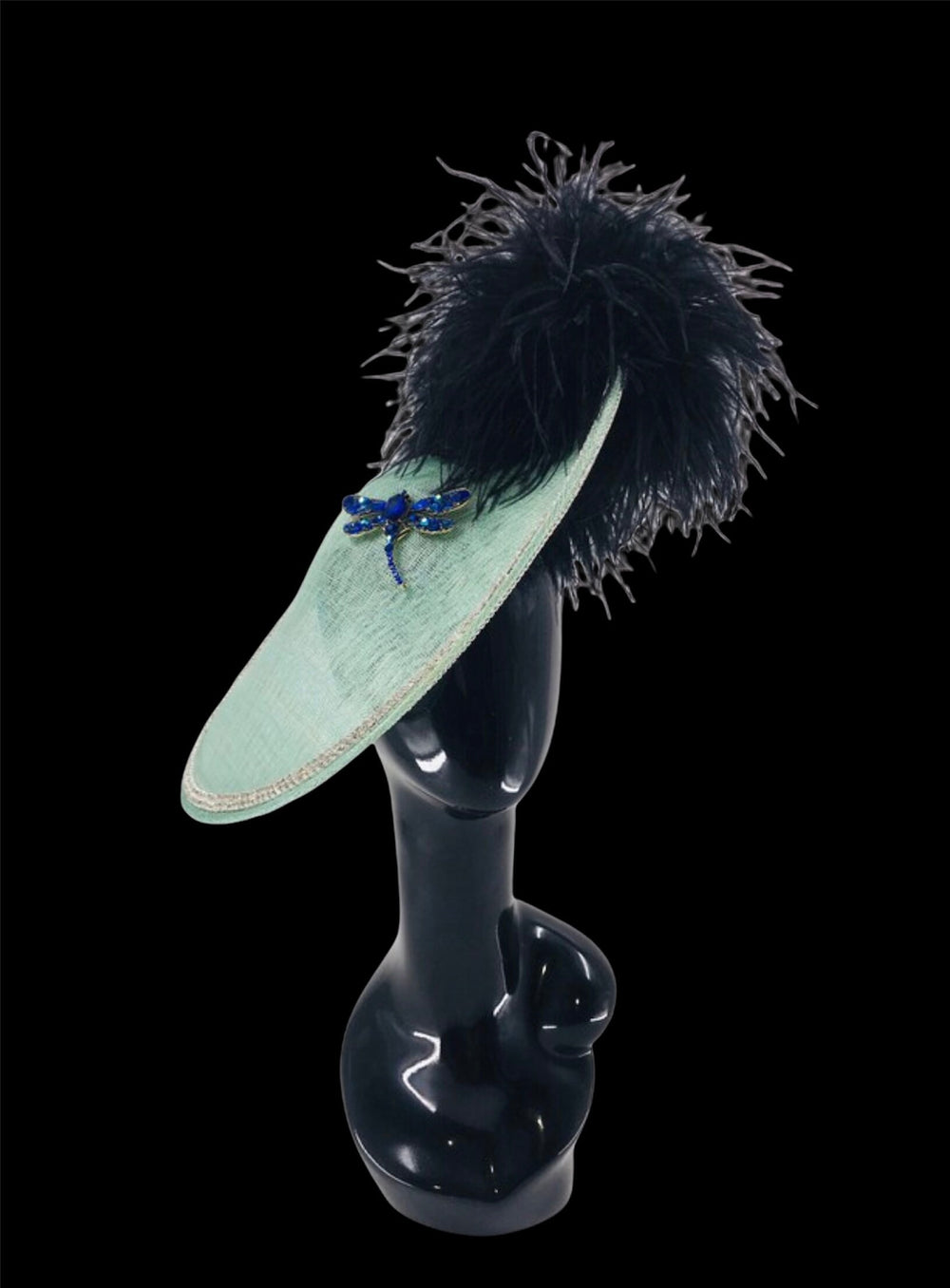 Mint Green & Blue Dragon Fly Kentucky Derby Fascinator
