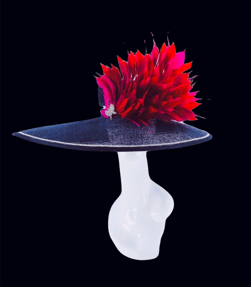 Huge Kentucky Derby Hat With Black, Red & Pink
