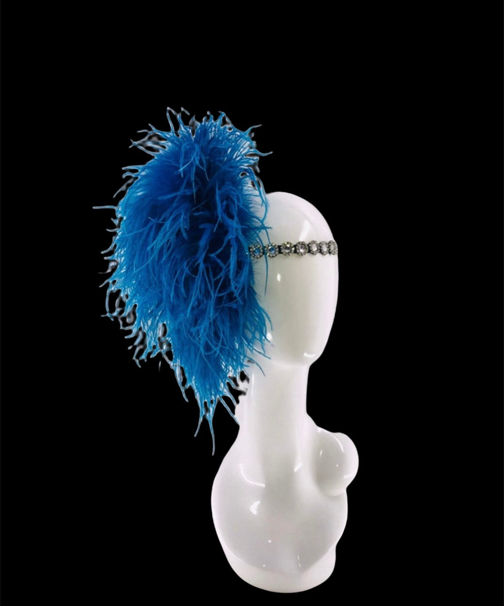 Burlesque Blue Feather Headpiece