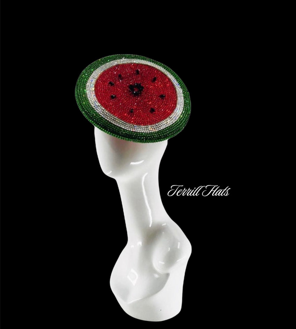 Watermelon Swarovski Fascinator Hat