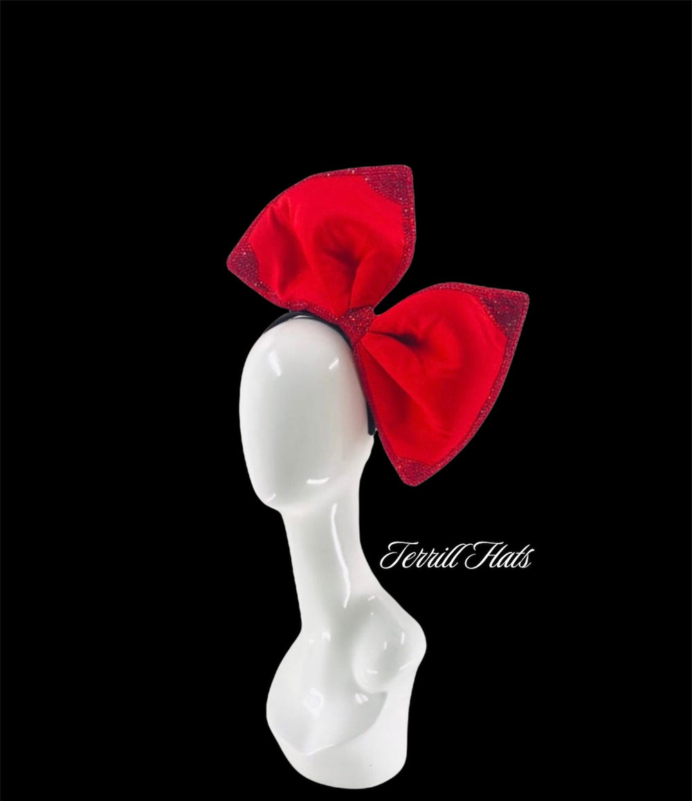 Swarovski Red Big Bow Fascinator