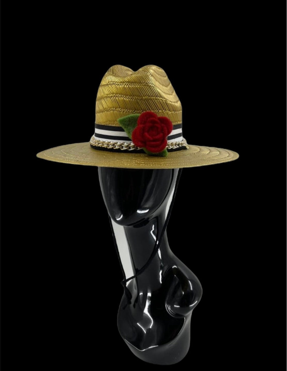 Gold Straw Big Brim Sun Hat