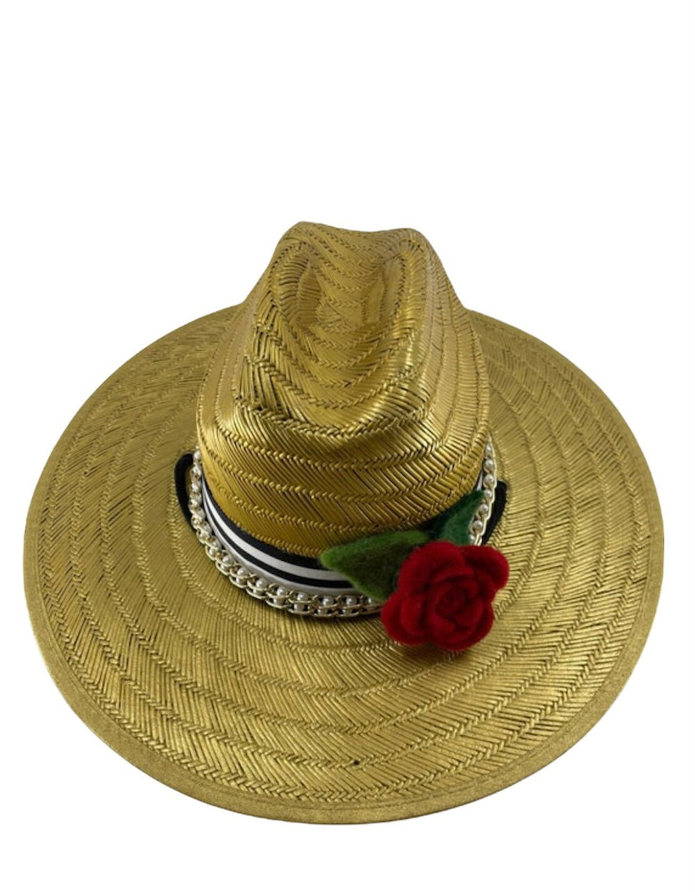 Gold Straw Big Brim Sun Hat