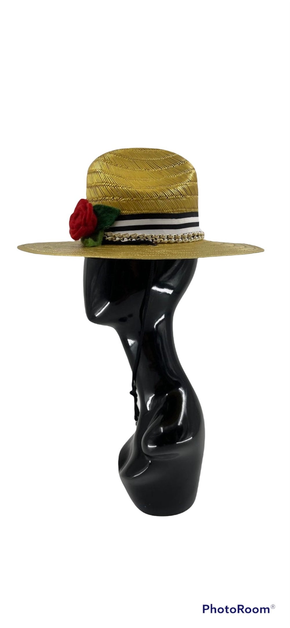 Gold Straw Big Brim Sun Hat