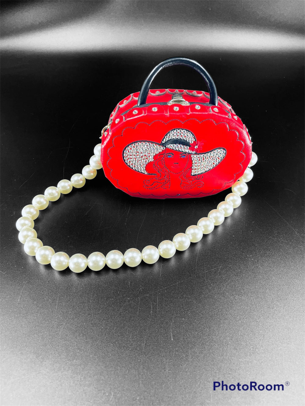 Vintage Red Swarovski Kentucky Derby Handbag