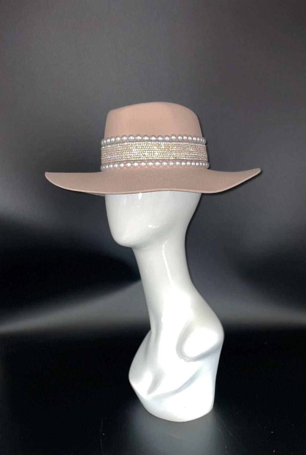 Light Pink Fedora big Slouchy Brim Hat