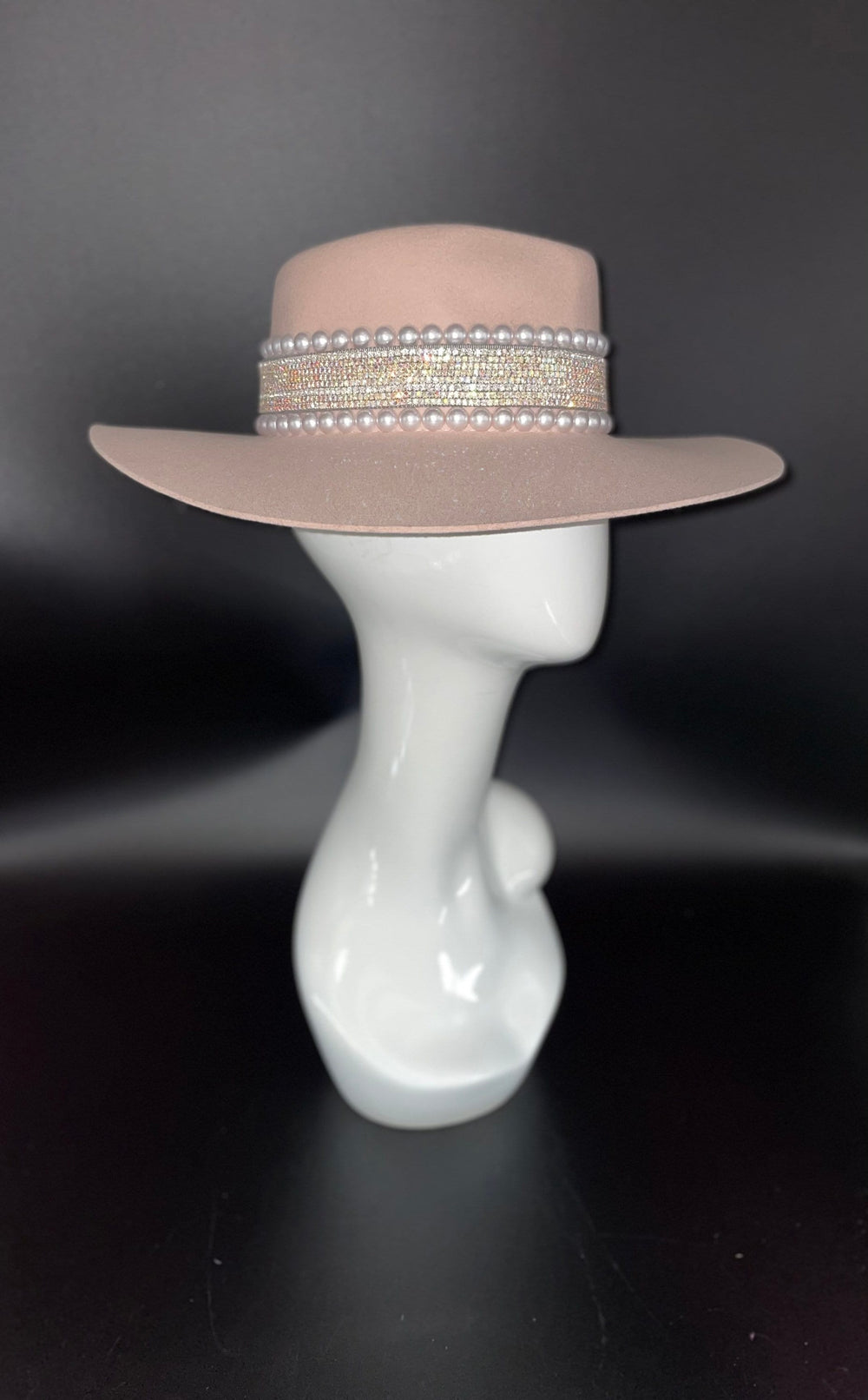 Light Pink Fedora big Slouchy Brim Hat