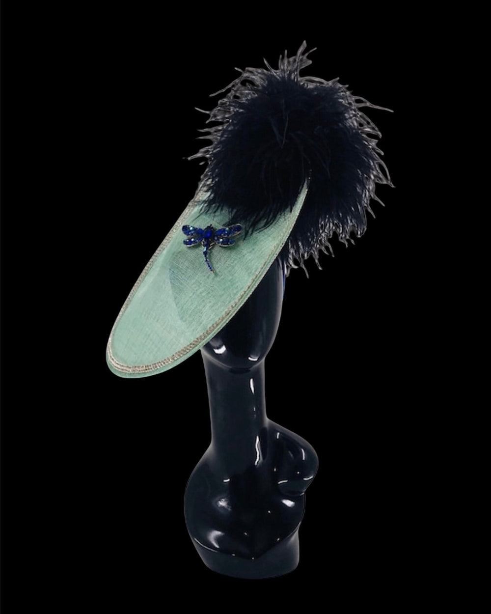 Mint Green & Blue Dragon Fly Kentucky Derby Fascinator