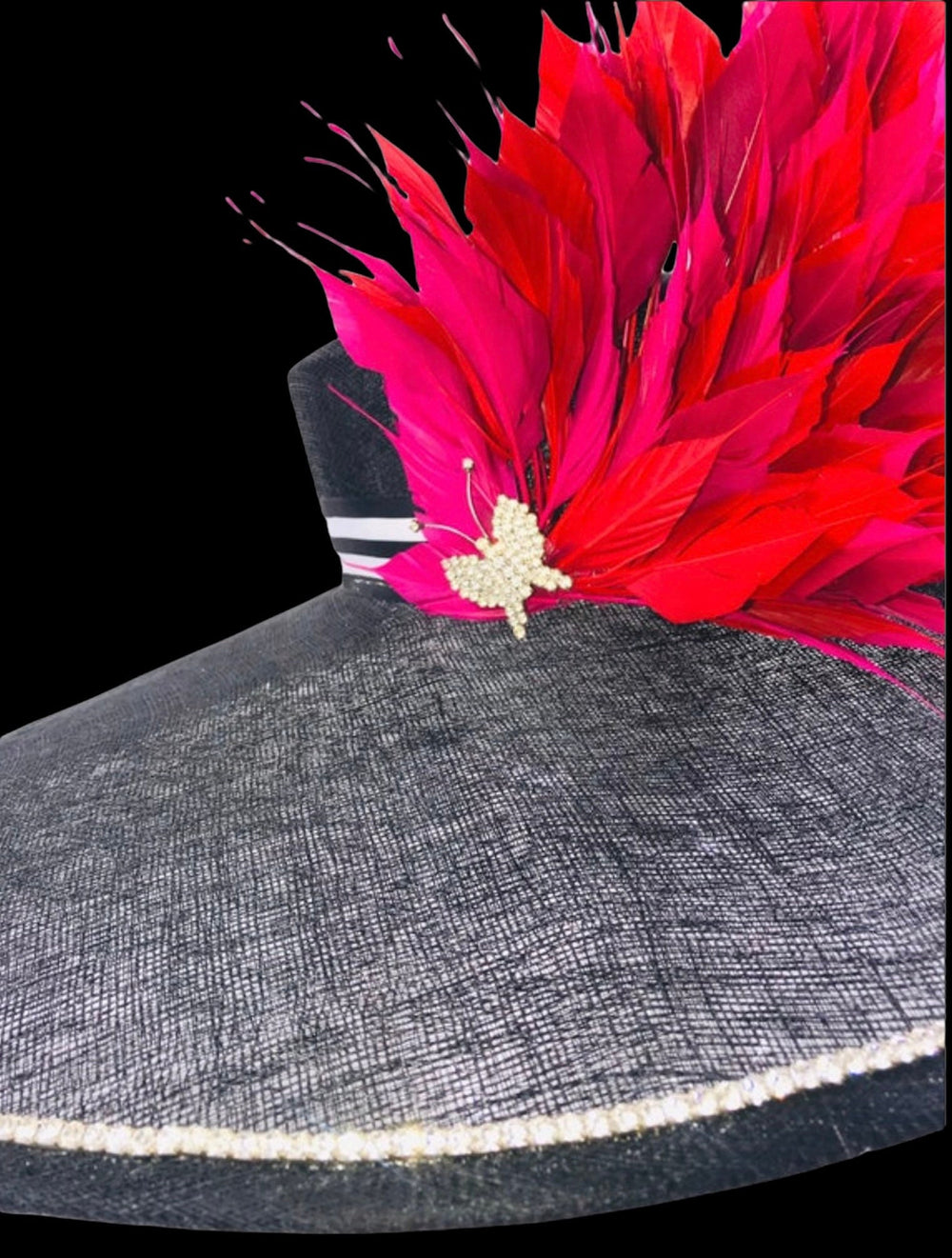 Huge Kentucky Derby Hat With Black, Red & Pink