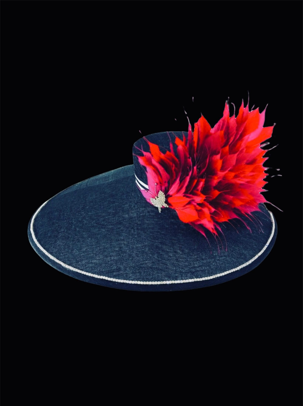 Huge Kentucky Derby Hat With Black, Red & Pink