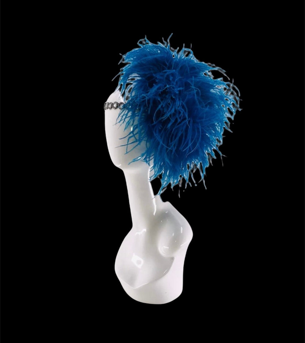 Burlesque Blue Feather Headpiece