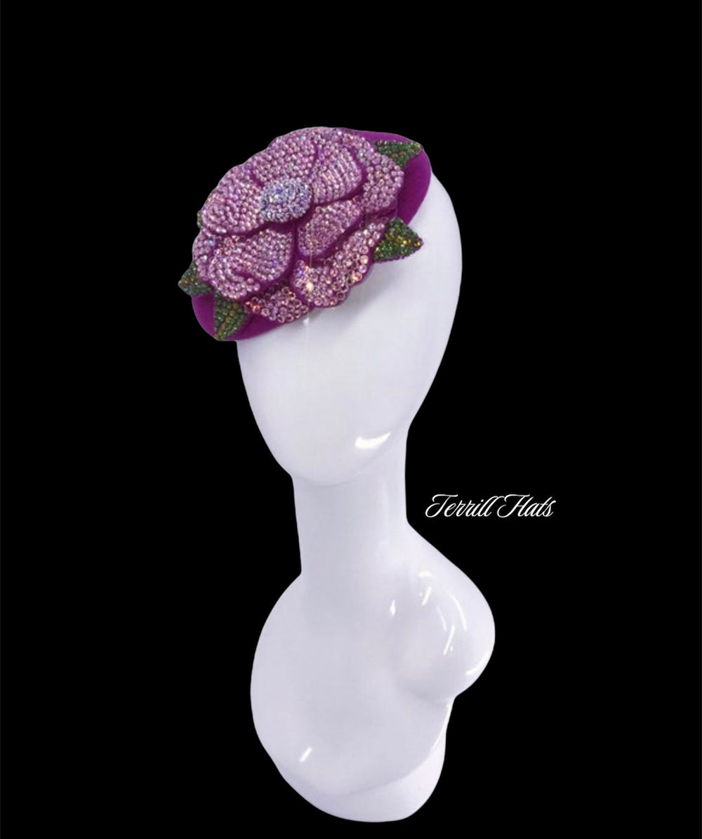 Pink Swarovski Flower Fascinator