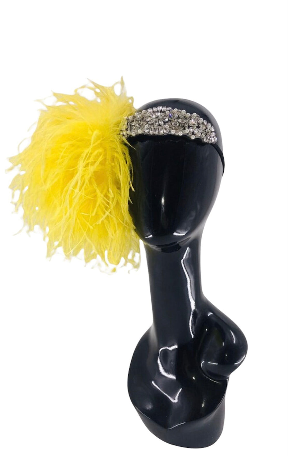 Bright Yellow Crystal Burlesque Fascinator