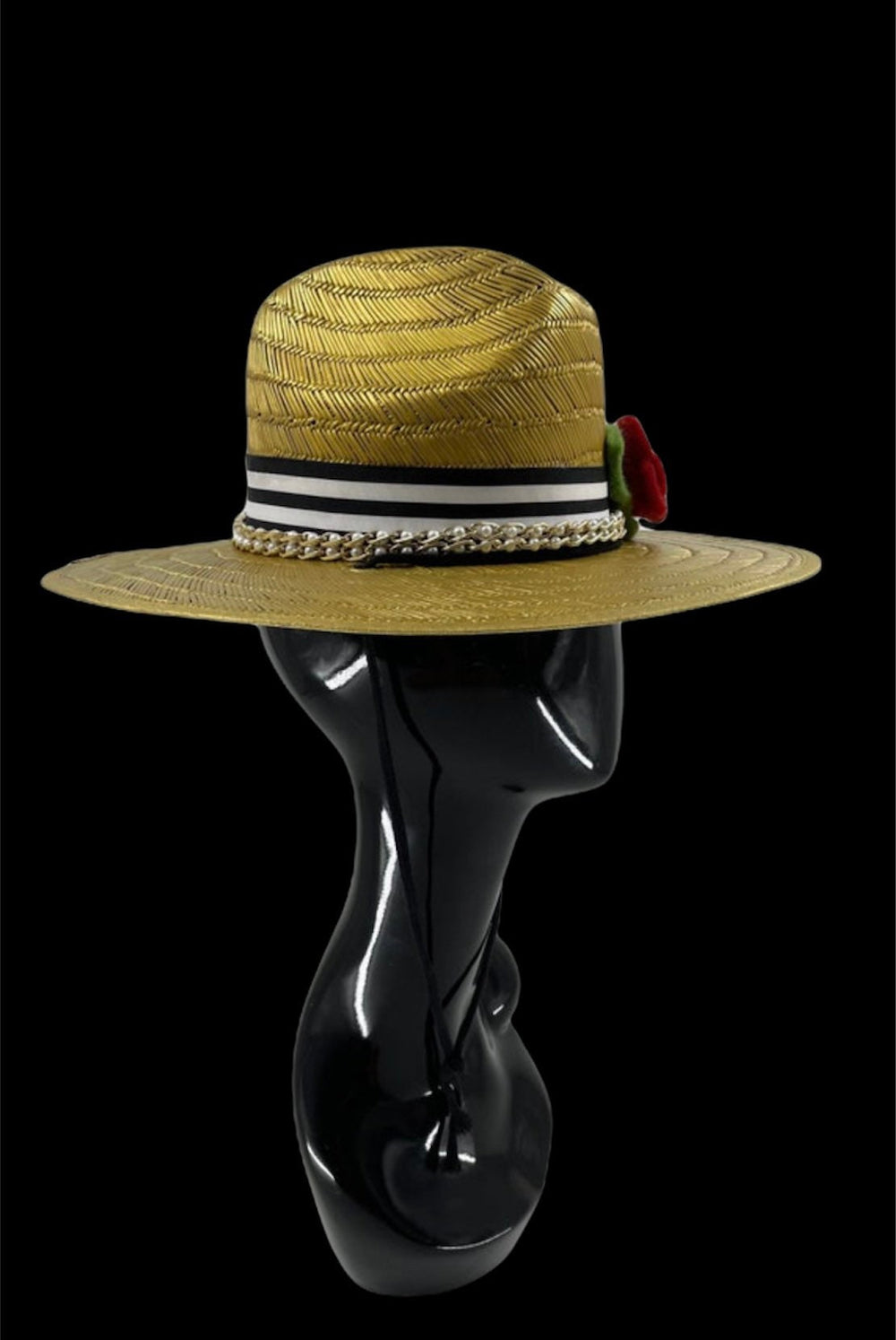 Gold Straw Big Brim Sun Hat