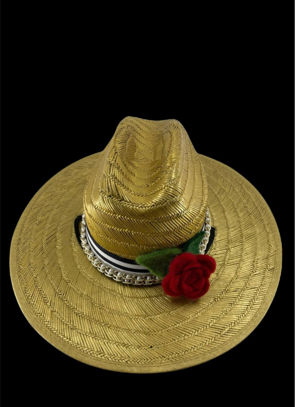 Gold Straw Big Brim Sun Hat