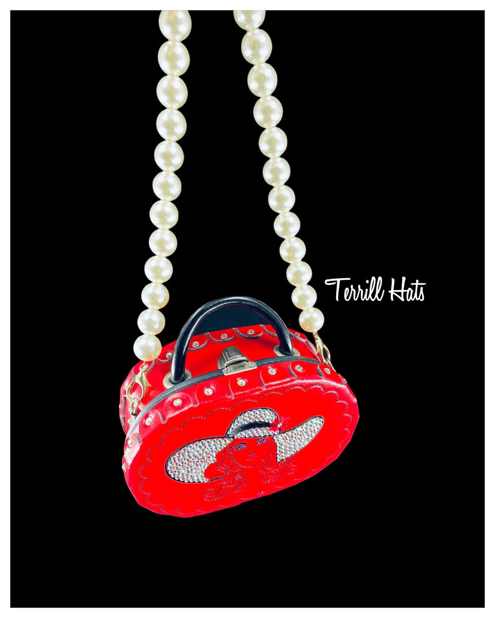 Vintage Red Swarovski Kentucky Derby Handbag