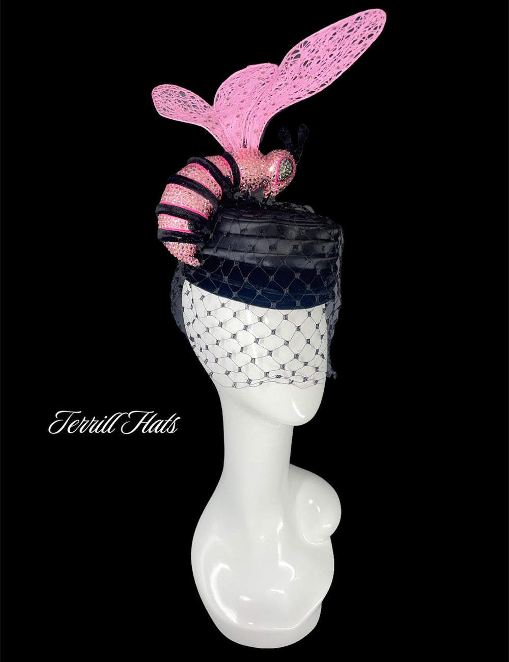Crystal Pink Bee Fascinator
