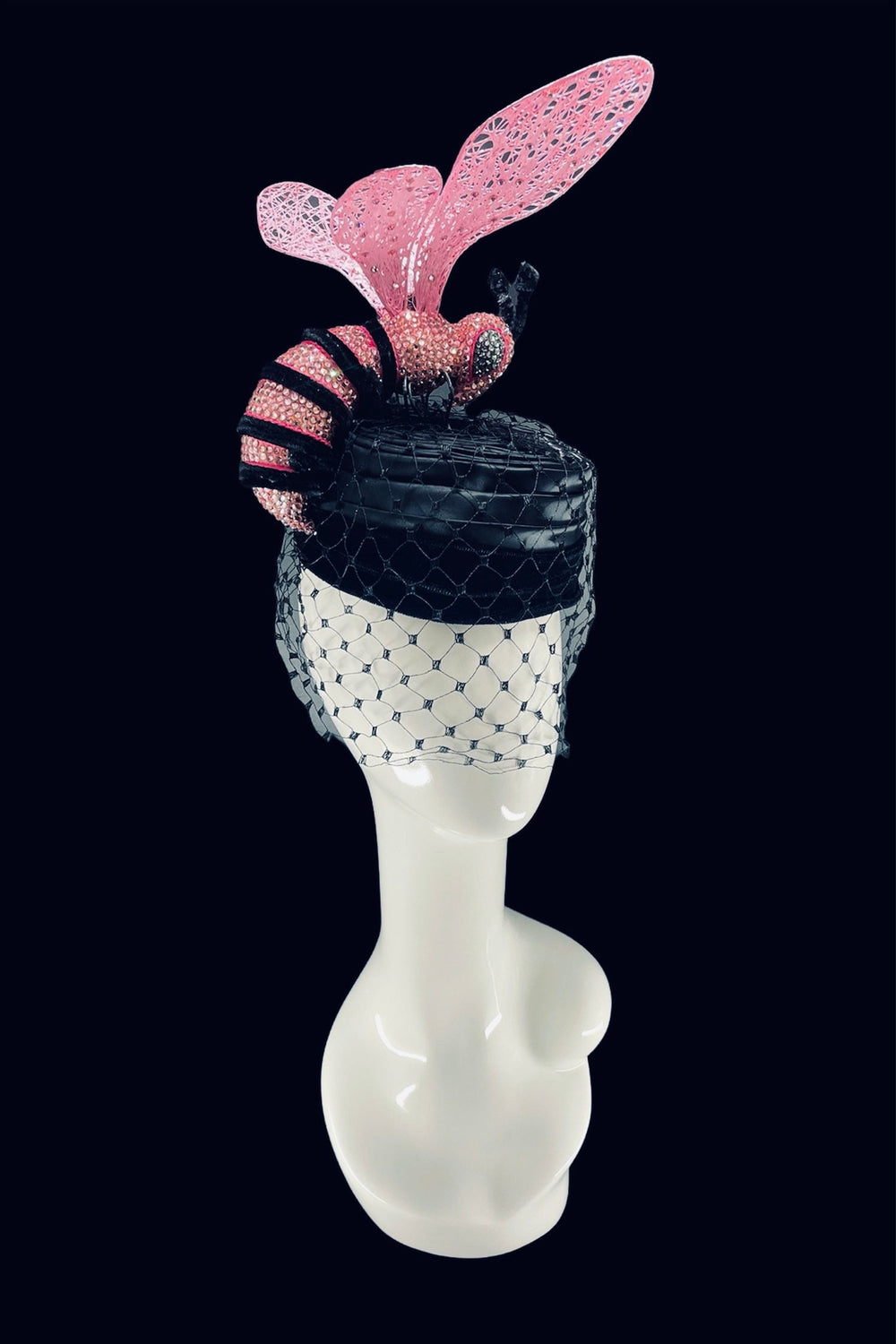 Crystal Pink Bee Fascinator